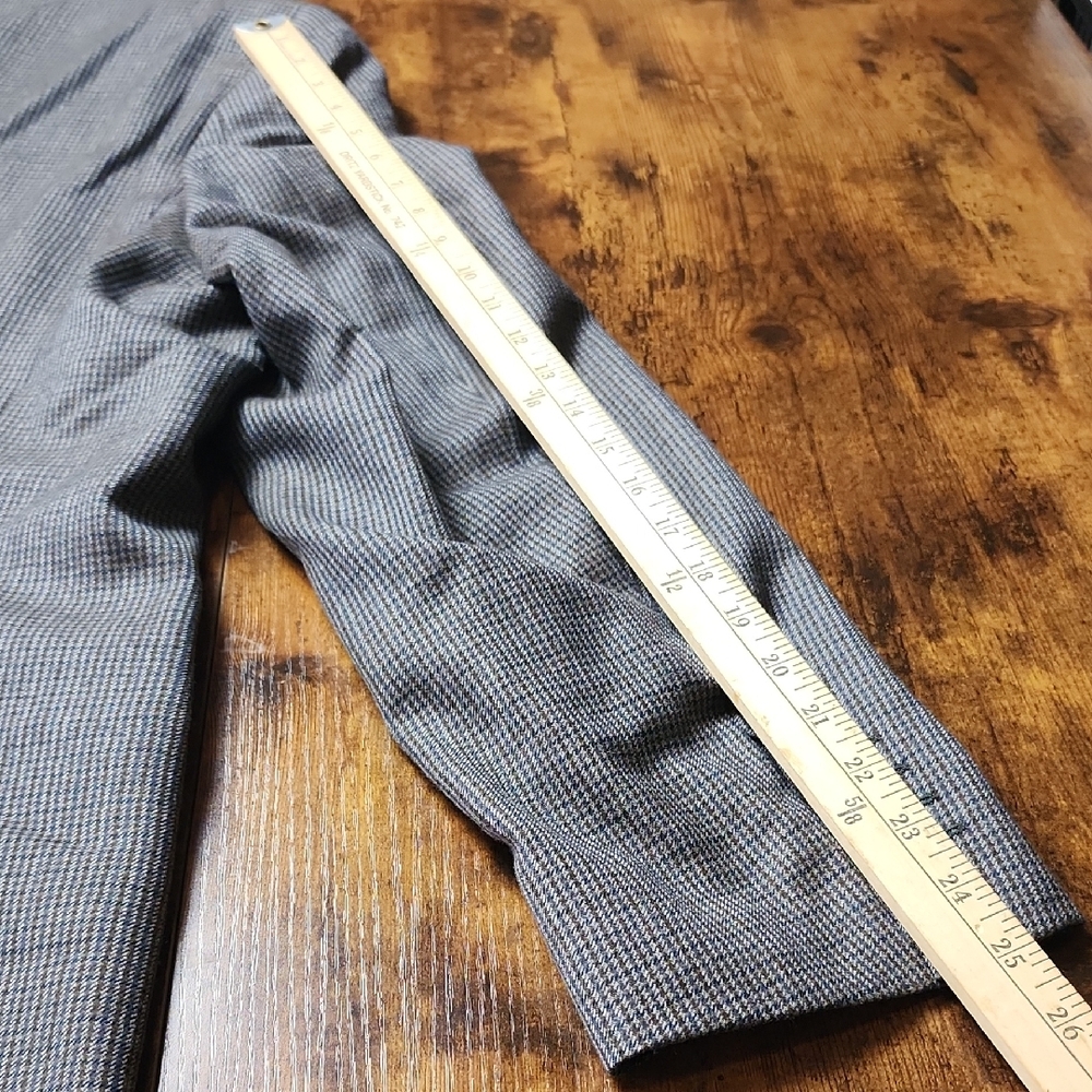 RALPH LAUREN | Gray Houndstooth 100% Wool Two Button Notched Lapel Blazer | 52L - Picture 14 of 16